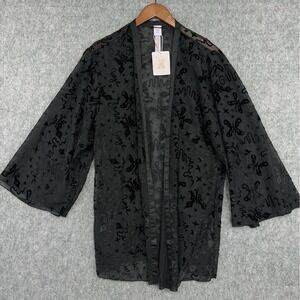 Fenty Savage Robe Black Medium 'Devoré Dreams' Velvet Short Robe NO BELT NWT